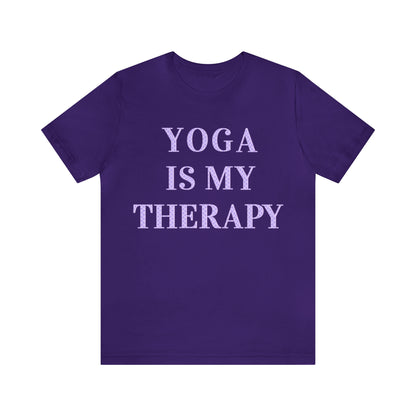 Yoga Is My Therapy- Adult, Regular Fit, Soft Cotton, Full Size Image, T-shirt