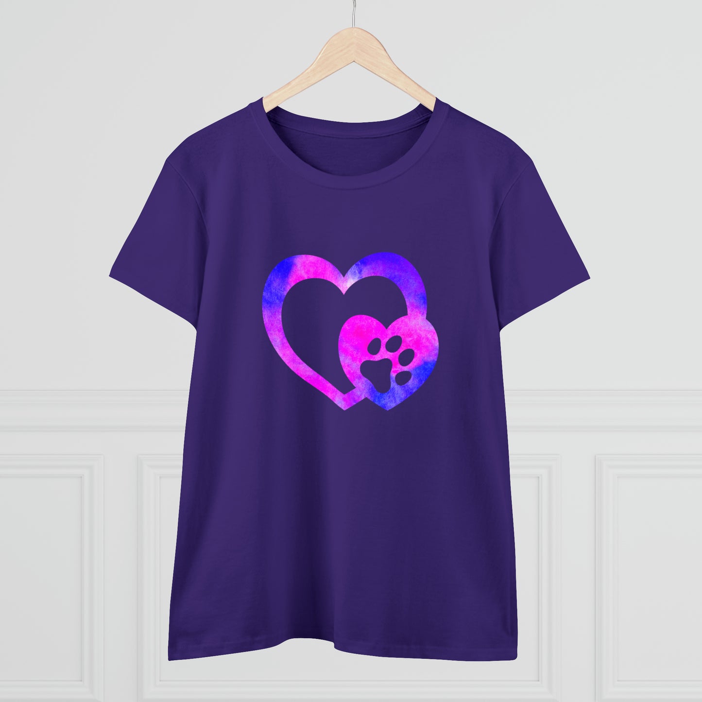 Art, Colorful, Love, Dog Paw- Adult, Semi-fitted, T-shirt