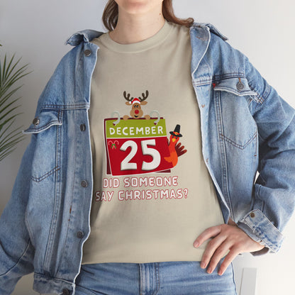 Christmas Funny, Cute Holiday  Calendar T-shirt-Unisex Heavy Cotton Tee