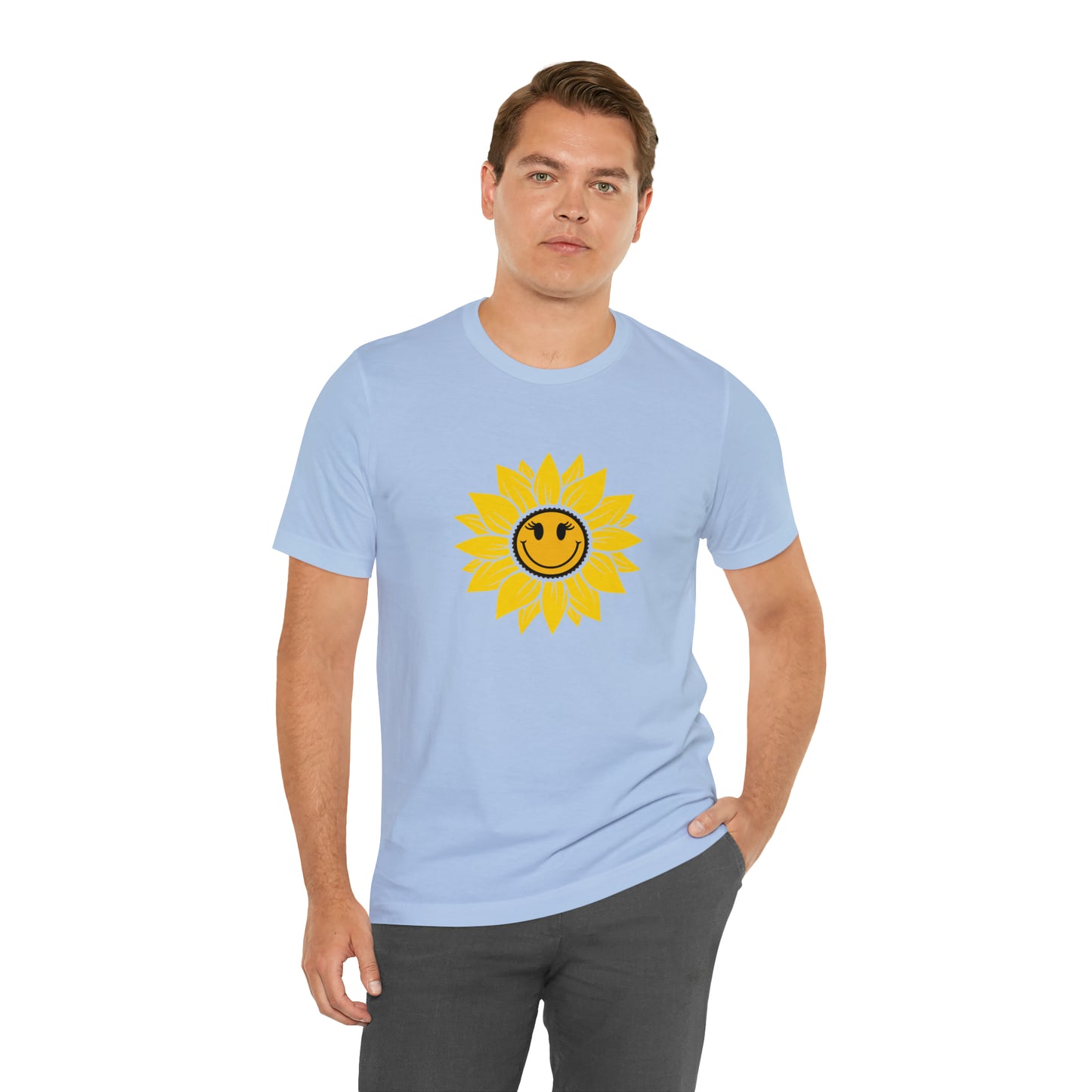 Positive, Sunflower, Nature, Gardens, Flowers, Garden- Adult, Regular Fit, Soft Cotton, T-shirt