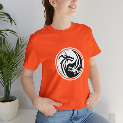 Symbol, Dragon, Ying Yang- Adult, Regular Fit, Soft Cotton, Smaller Size Image, T-shirt