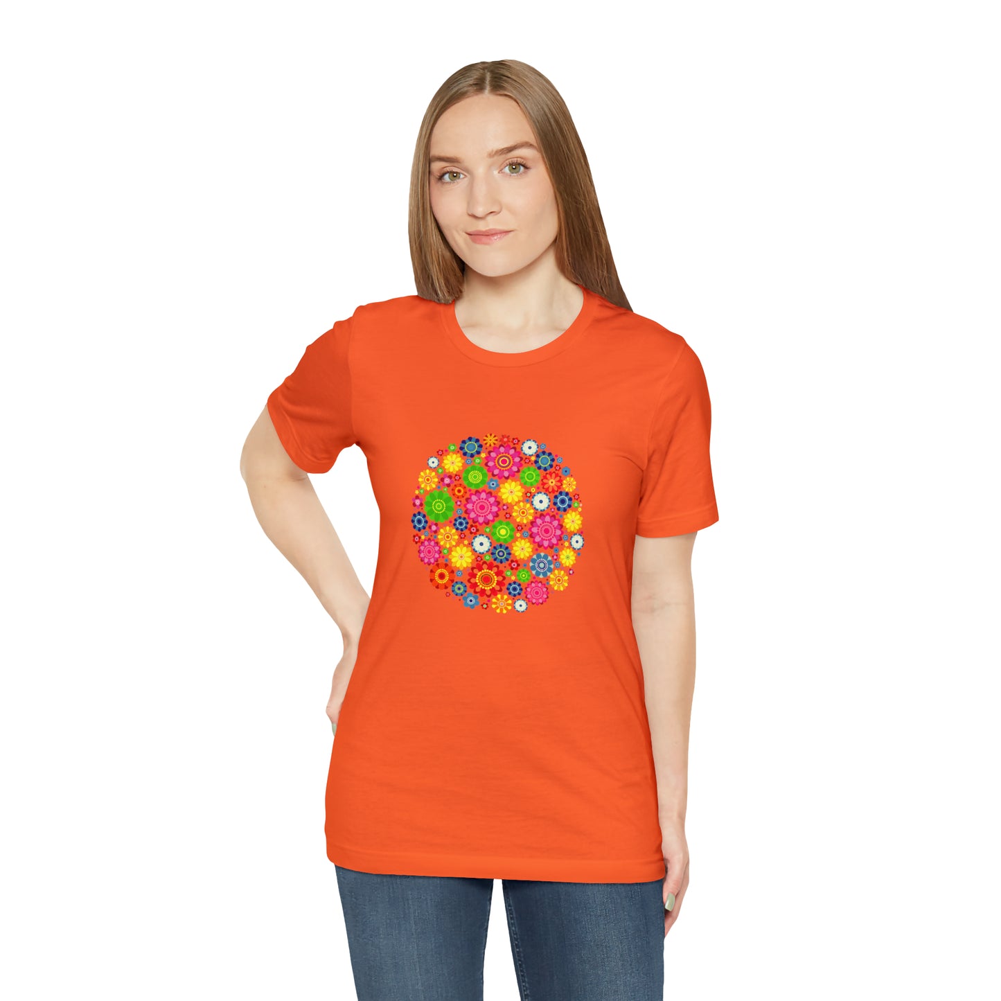 Colorful, Nature, Flowers- Adult, Regular Fit, Soft Cotton,  T-shirt