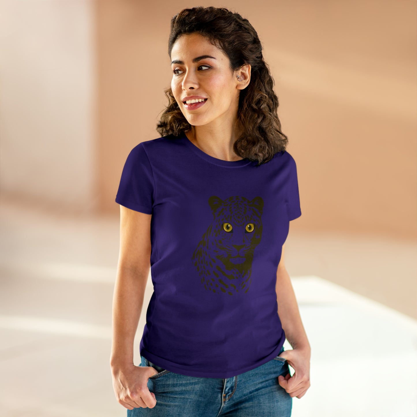 Animals, Big Cats, Leopard, Cheetah, Nature- Adult, Semi-fitted T-shirt