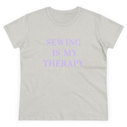 Sewing Is My Therapy- Adult, Semi-fitted T-shirt