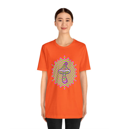 Colorful, Retro Mushrooms T-shirt- Adult, Regular Fit, Soft Cotton, T-shirt
