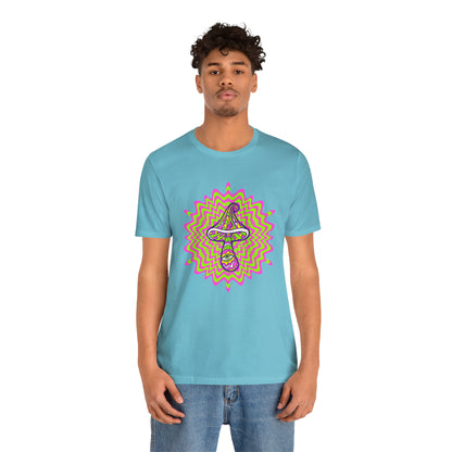 Colorful, Retro Mushrooms T-shirt- Adult, Regular Fit, Soft Cotton, T-shirt