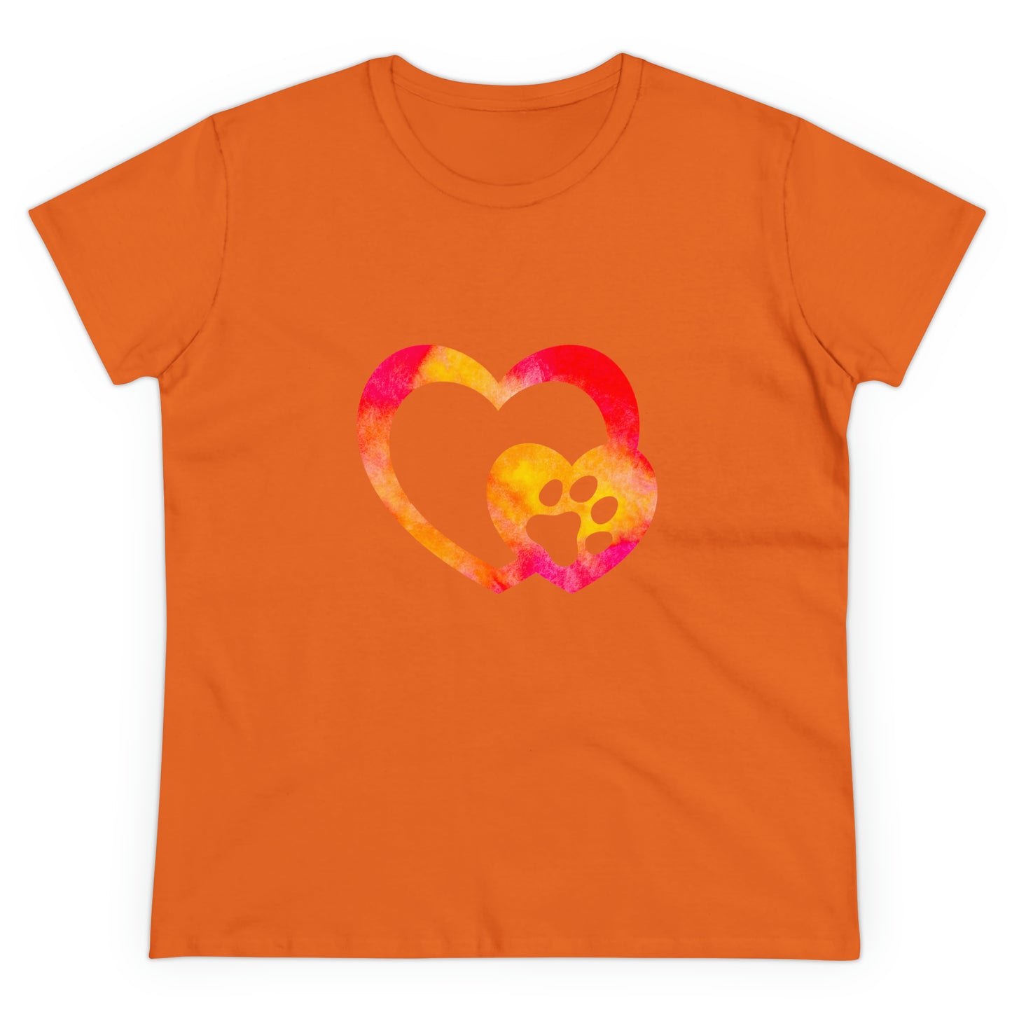 Art, Colorful, Love, Dog Paw- Adult, Semi-fitted, T-shirt