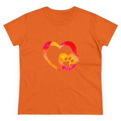 Art, Colorful, Love, Dog Paw- Adult, Semi-fitted, T-shirt