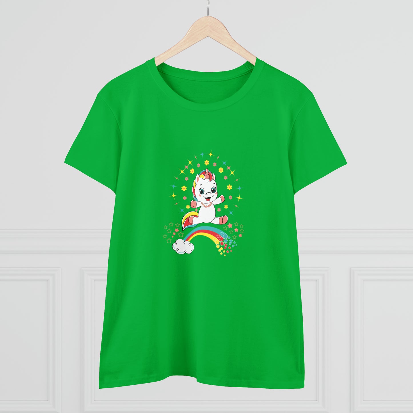 Fantasy, Unicorn, Positive, Things, Rainbow- Adult, Semi-fitted T-shirt