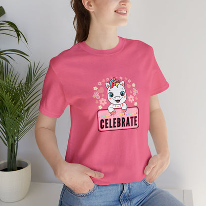 Fantasy, Unicorn, Celebrate, Positive, Event, Birthday- Adult, Regular Fit, Soft Cotton, T-shirt