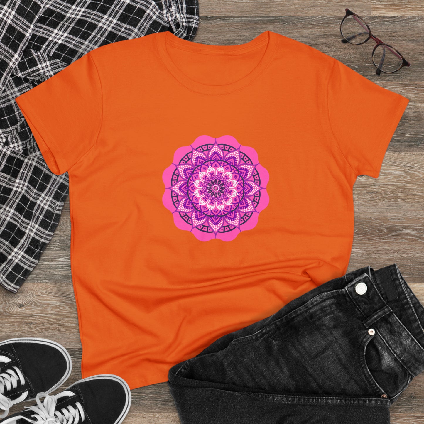 Colorful, Art, Nature, Flowers- Adult, Semi-fitted, T-shirt
