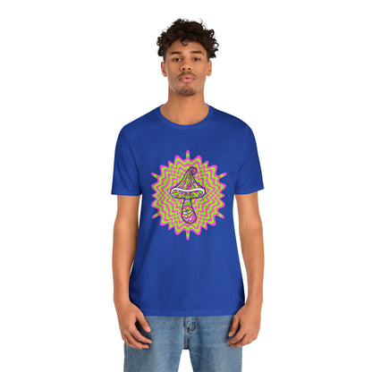 Colorful, Retro Mushrooms T-shirt- Adult, Regular Fit, Soft Cotton, T-shirt