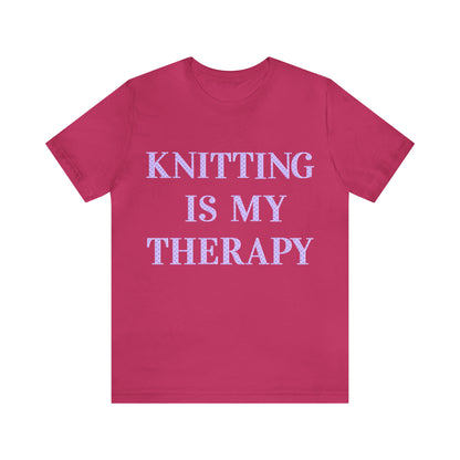 Knitting Is My Therapy- Adult, Regular Fit, Soft Cotton, T-shirt