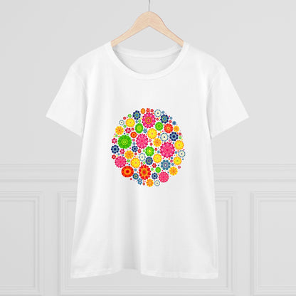 Colorful, Nature, Flowers- Adult, Semi-fitted, T-shirt