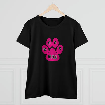 Art, Colorful, Dog Paw, Dogs Rule- Adult, Semi-fitted, T-shirt