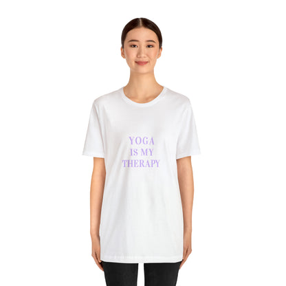 Yoga Is My Therapy- Adult, Regular Fit, Soft Cotton, Smaller Size Image, T-shirt