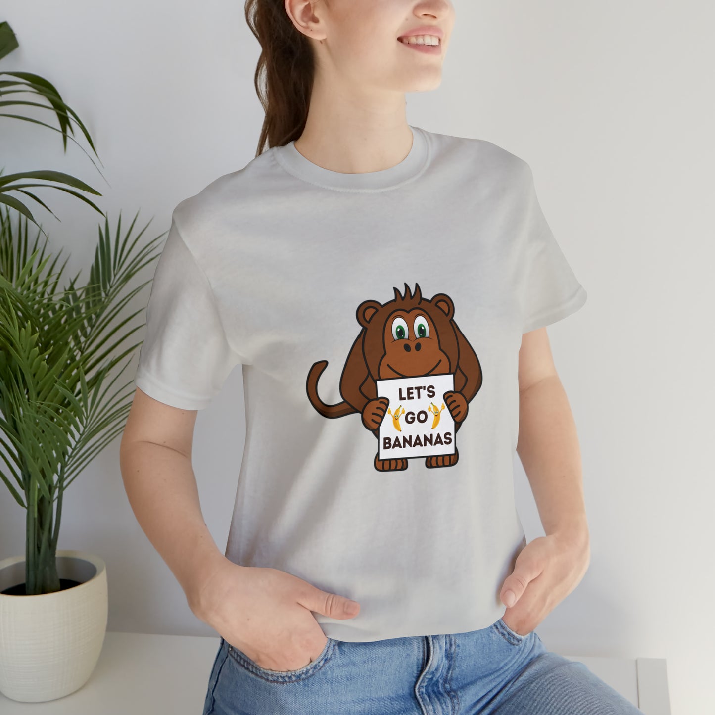 Monkey, Let's Go Bananas, Animals- Adult, Regular Fit, Soft Cotton, T-shirt