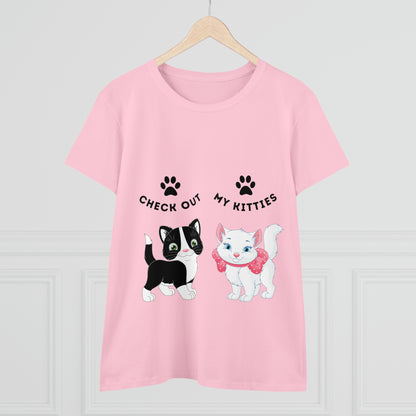 Kitty Cat T-Shirt / Check Out My Kitties Semi-Fitted Shirt / Unisex Jersey Short Sleeve Tee / Humorous Pet Clothes