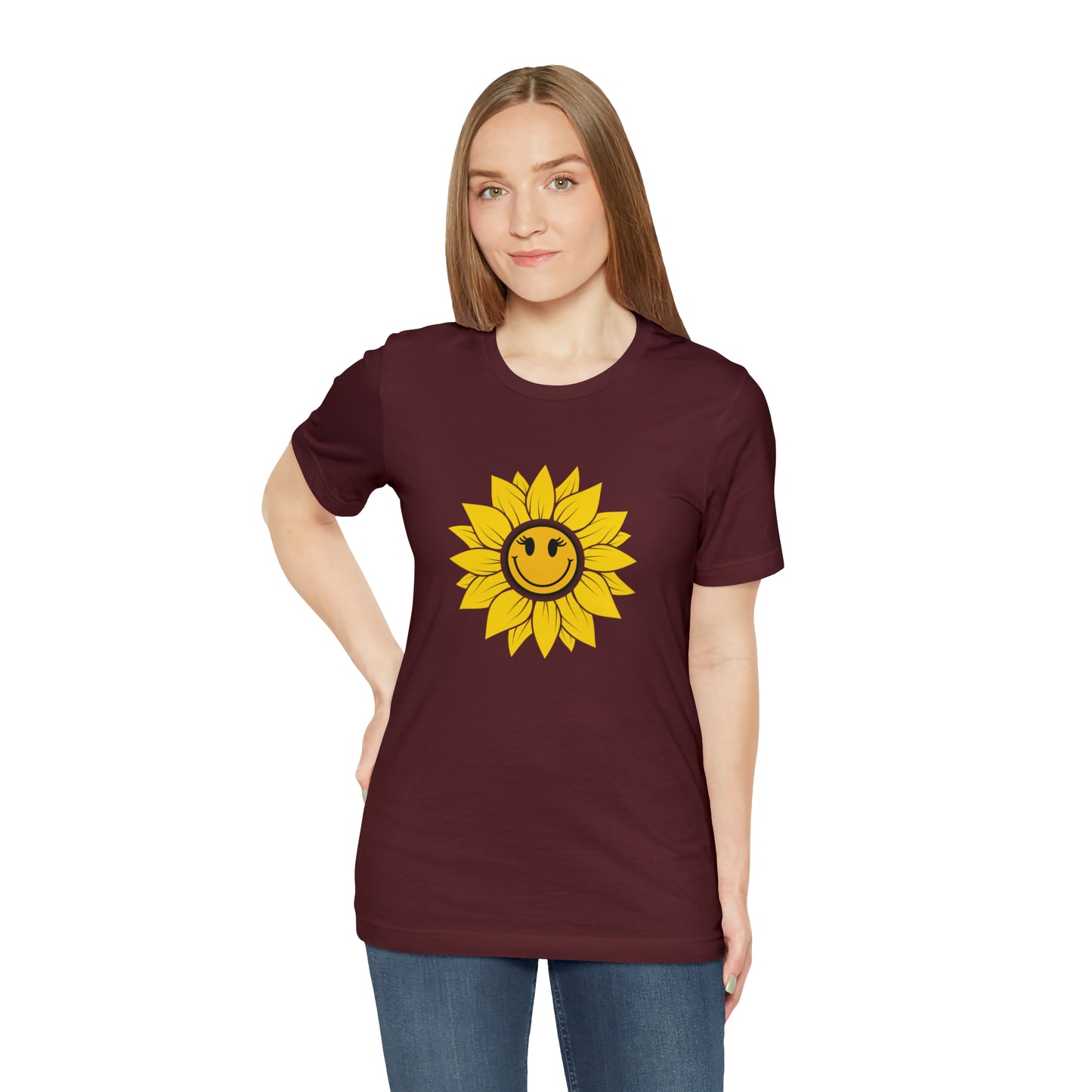 Positive, Sunflower, Nature, Gardens, Flowers, Garden- Adult, Regular Fit, Soft Cotton, T-shirt