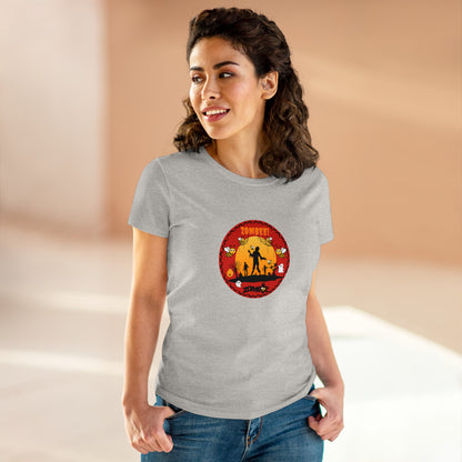 Animals, Bugs, Bee, ZOMBEE, Funny, Holiday, Halloween- Adult, Semi-fitted, Smaller Size Image, T-shirt