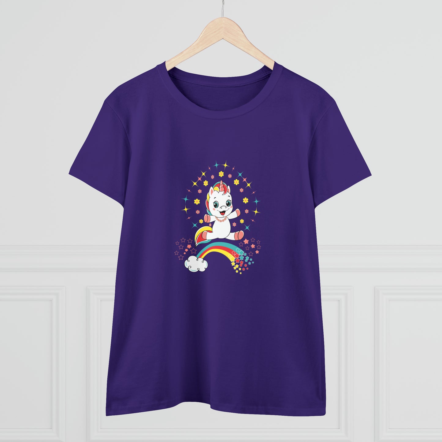 Fantasy, Unicorn, Positive, Things, Rainbow- Adult, Semi-fitted T-shirt