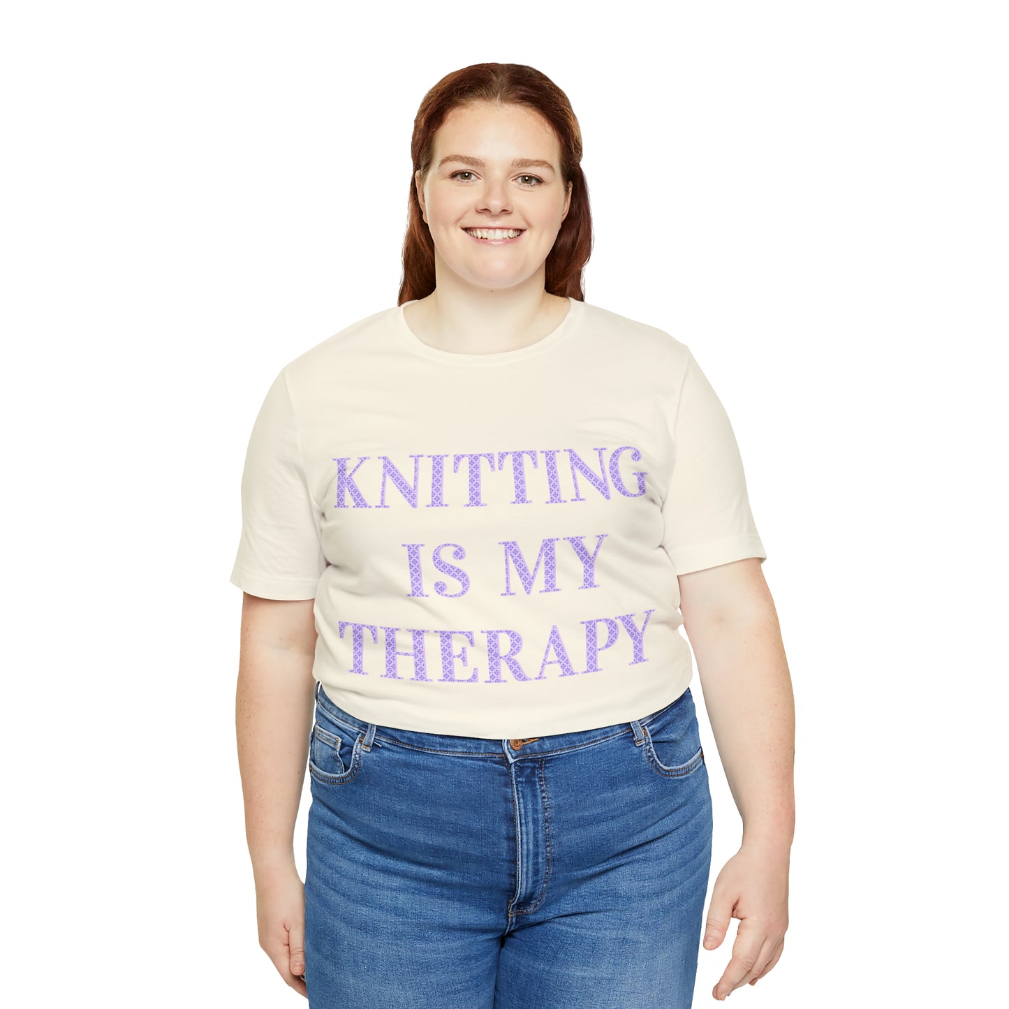 Knitting Is My Therapy- Adult, Regular Fit, Soft Cotton, T-shirt