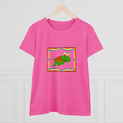 Turtle Swimming, Animals, Sports, Swimming- Adult, Semi-fitted, T-shirt