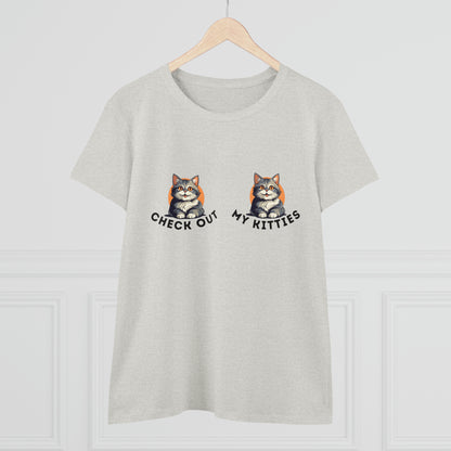 Kitty Cat T-Shirt / Check Out My Kitties Semi-Fitted Shirt / Unisex Jersey Short Sleeve Tee / Humorous Pet Clothes