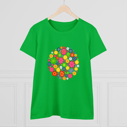 Colorful, Nature, Flowers- Adult, Semi-fitted, T-shirt