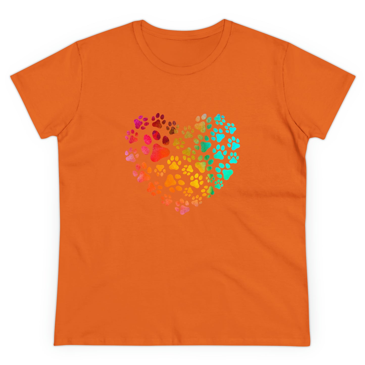 Art, Colorful, Love, Dog Paw- Adult, Semi-fitted, T-shirt
