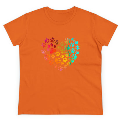 Art, Colorful, Love, Dog Paw- Adult, Semi-fitted, T-shirt