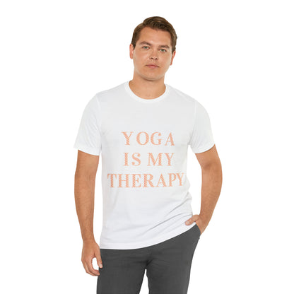 Yoga Is My Therapy- Adult, Regular Fit, Soft Cotton, Full Size Image, T-shirt