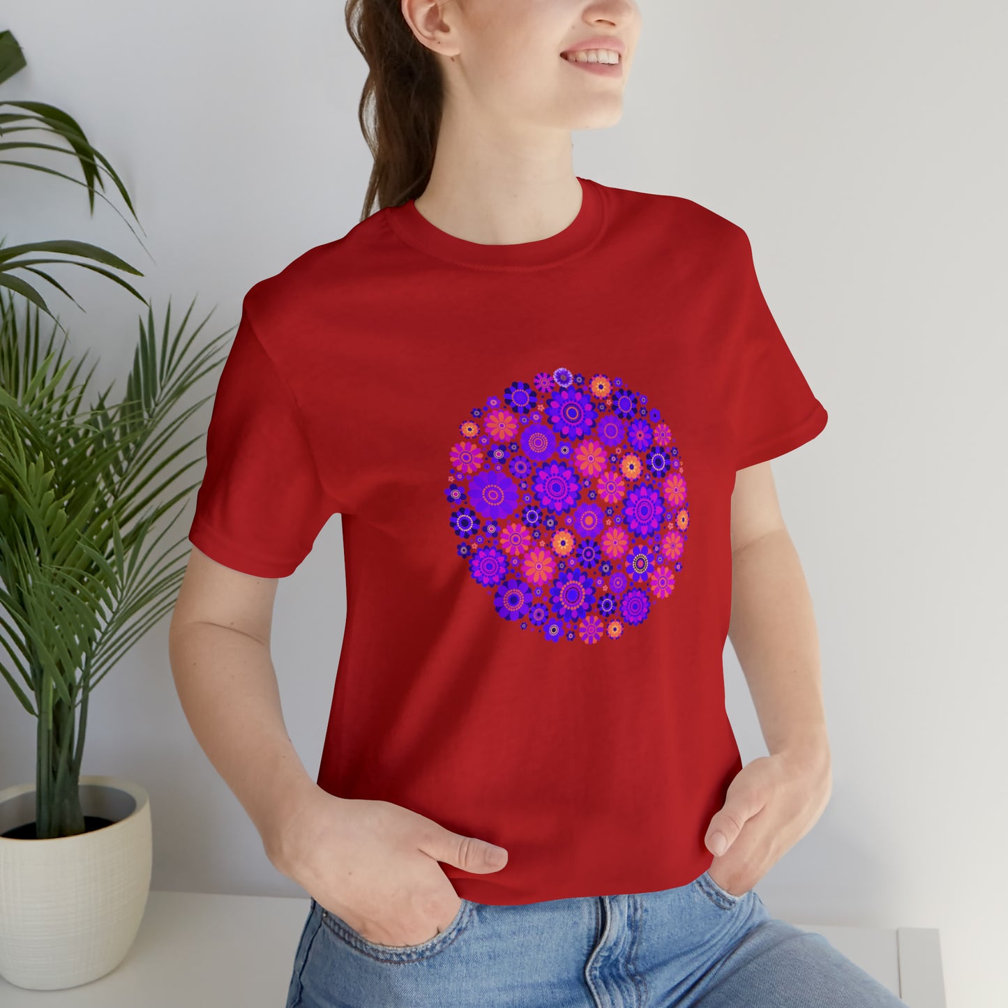 Colorful, Nature, Flowers- Adult, Regular Fit, Soft Cotton,  T-shirt