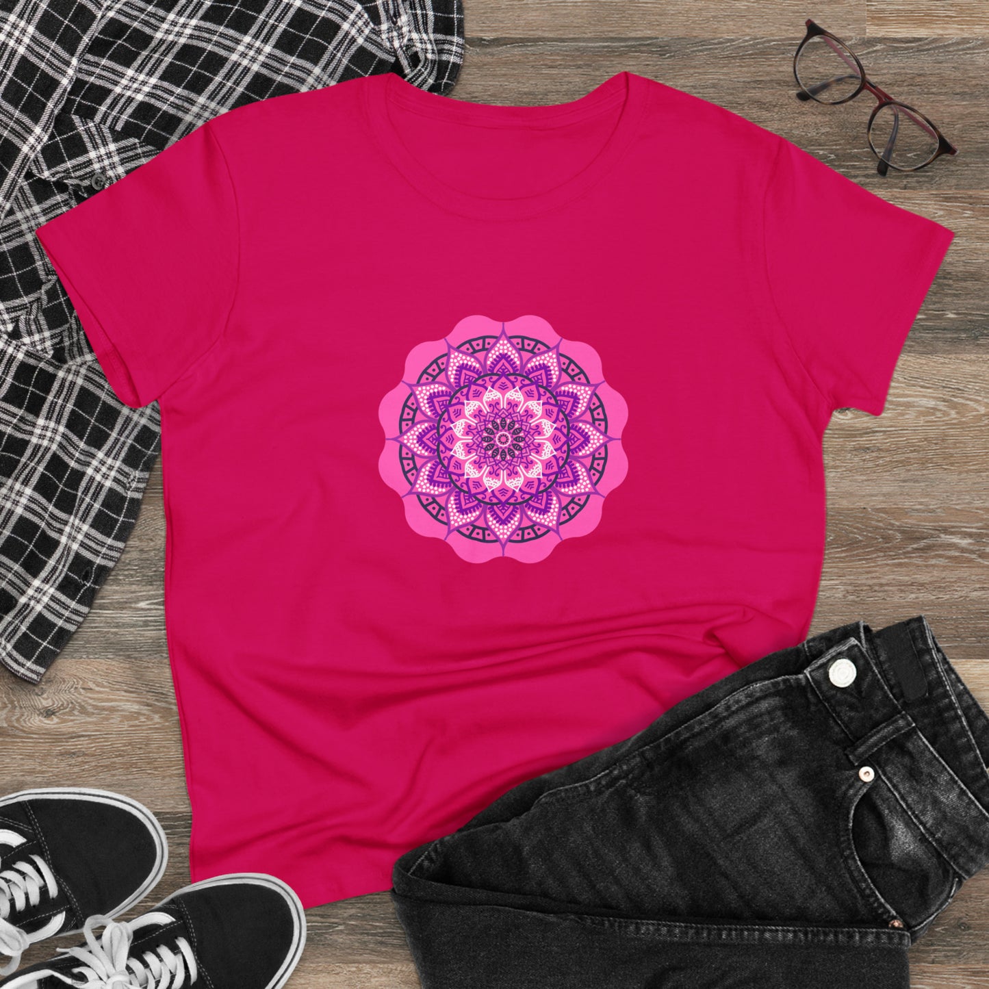 Colorful, Art, Nature, Flowers- Adult, Semi-fitted, T-shirt