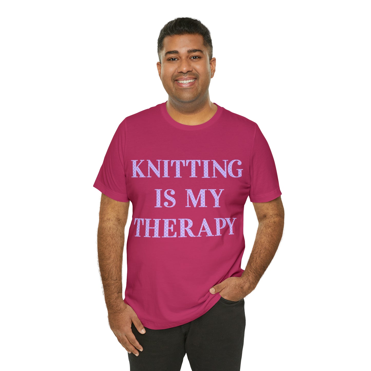Knitting Is My Therapy- Adult, Regular Fit, Soft Cotton, T-shirt