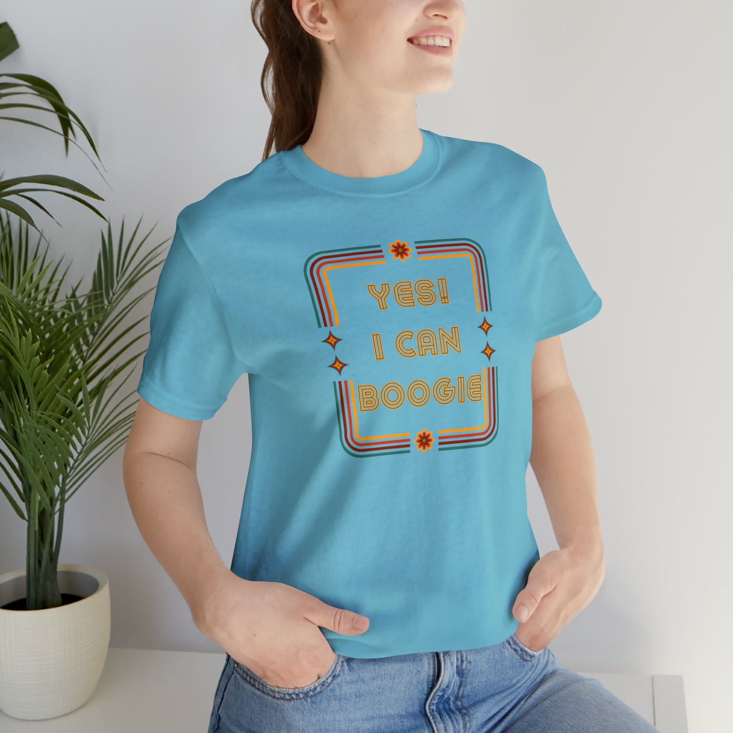 Dance, I Can Boogie, Retro Disco Dance- Adult, Regular Fit, Soft Cotton, Smaller Size Image, T-shirt