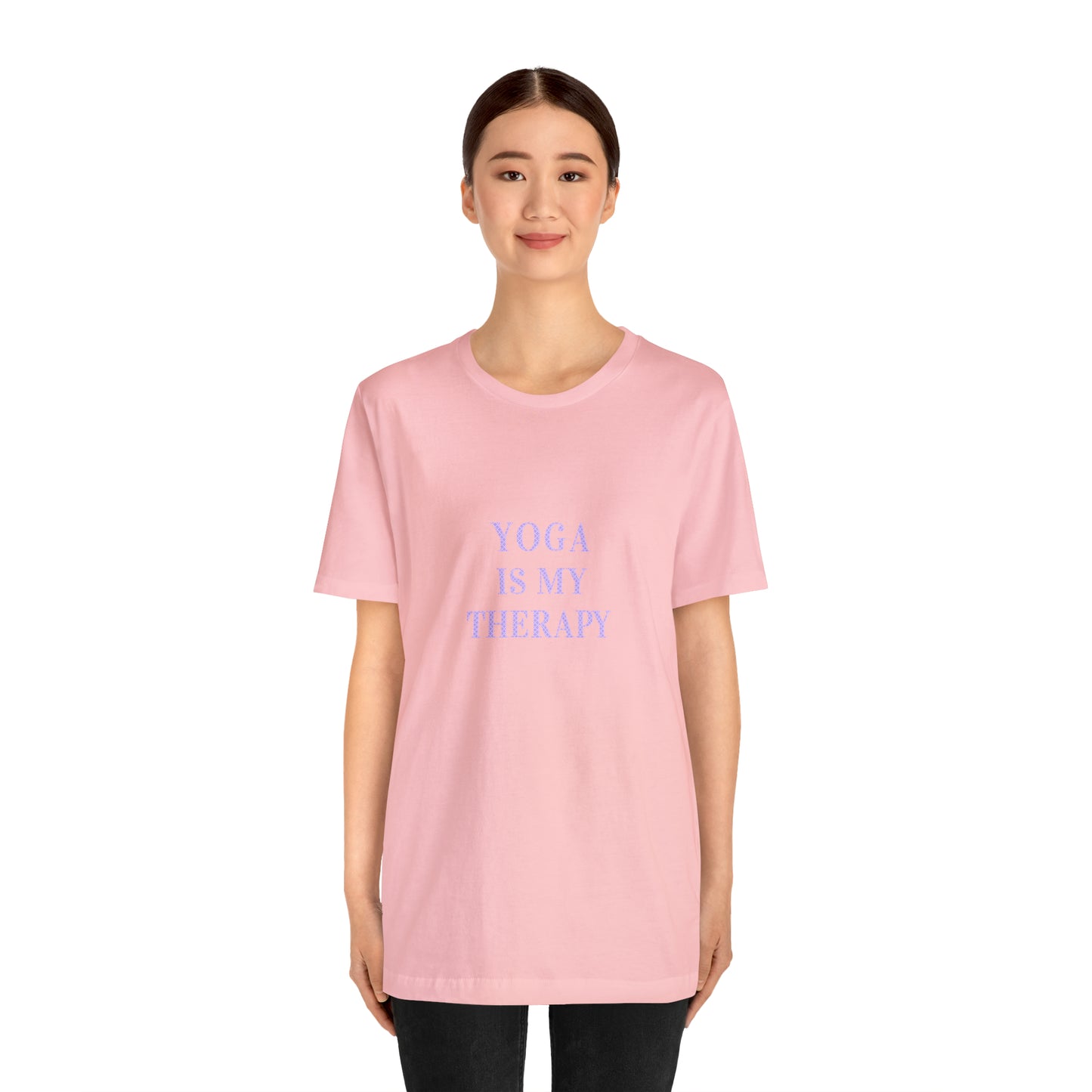 Yoga Is My Therapy- Adult, Regular Fit, Soft Cotton, Smaller Size Image, T-shirt