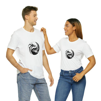 Symbol, Dragon, Ying Yang- Adult, Regular Fit, Soft Cotton, Smaller Size Image, T-shirt