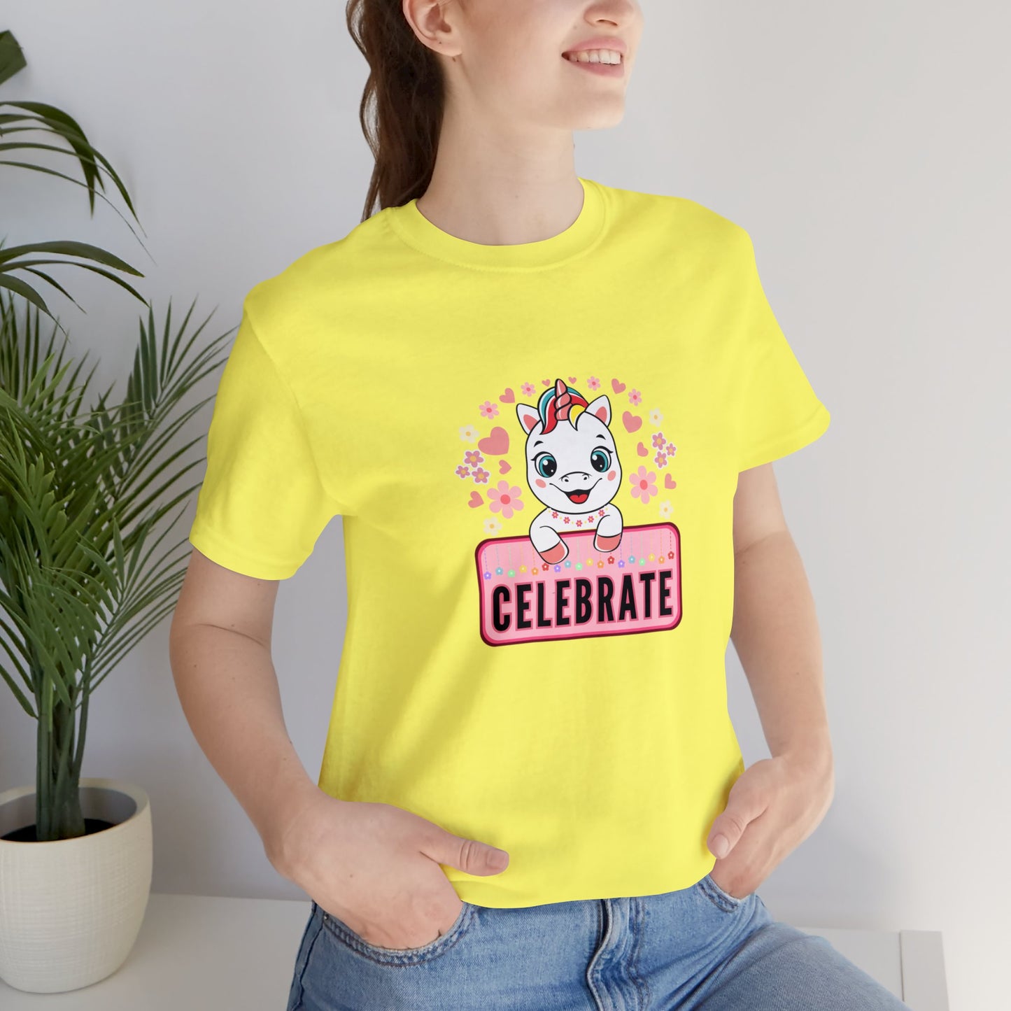 Fantasy, Unicorn, Celebrate, Positive, Event, Birthday- Adult, Regular Fit, Soft Cotton, T-shirt