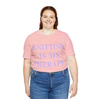 Knitting Is My Therapy- Adult, Regular Fit, Soft Cotton, T-shirt