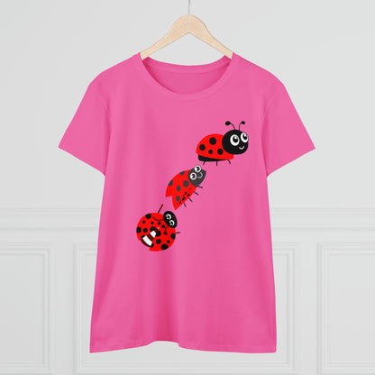 Ladybug Flower, Plants, Garden- Adult, Semi-fitted, T-shirt
