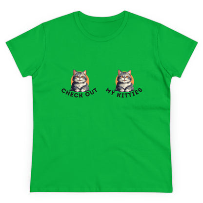 Kitty Cat T-Shirt / Check Out My Kitties Semi-Fitted Shirt / Unisex Jersey Short Sleeve Tee / Humorous Pet Clothes
