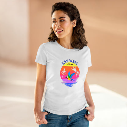 Places, Beach, Key West, Florida, United States of America, Animals, Birds- Adult, Semi-fitted T-shirt