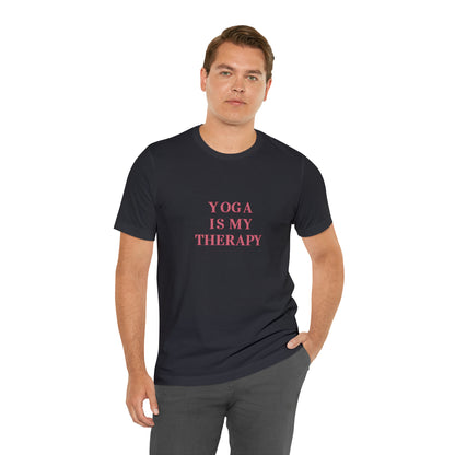 Yoga Is My Therapy- Adult, Regular Fit, Soft Cotton, Smaller Size Image, T-shirt