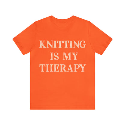 Knitting Is My Therapy- Adult, Regular Fit, Soft Cotton T-shirt