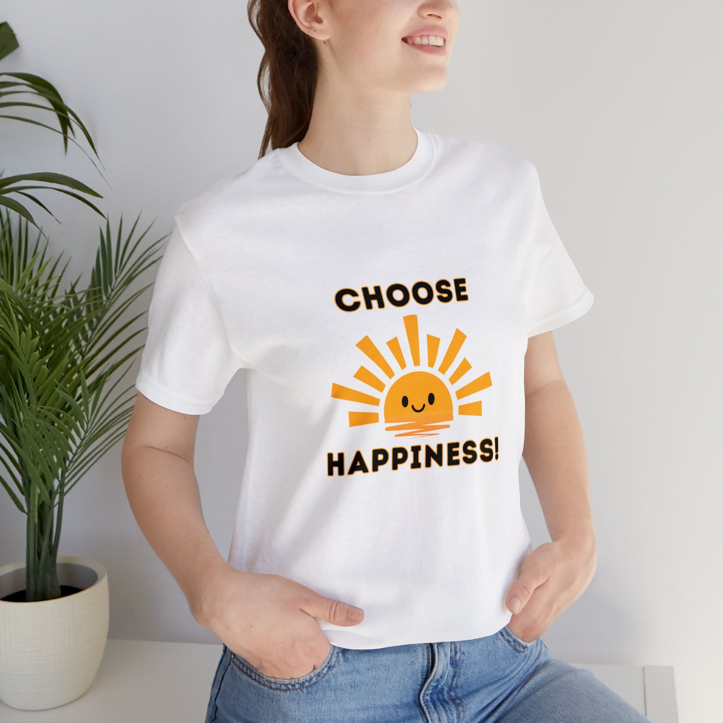 Positive, Choose Happiness- Adult, Regular Fit, Soft Cotton, T-shirt