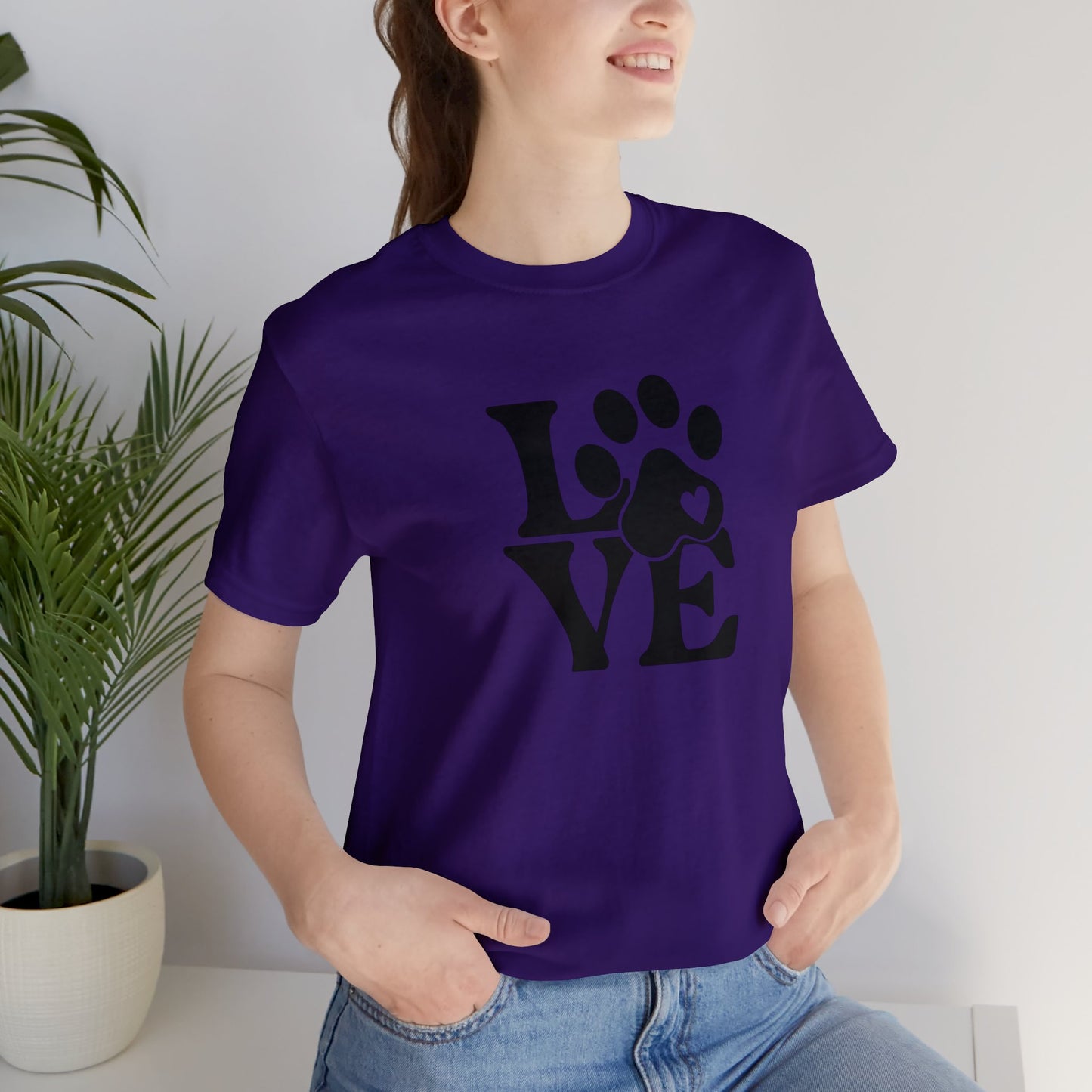 Love, Dog, Animals, Words- Adult, Regular Fit, Soft Cotton, T-shirt