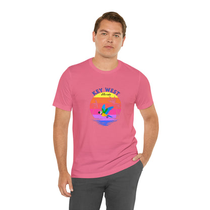 Places, States, Beach, Key West, Florida, United States of America, Animals, Birds- Adult, Regular Fit, Soft Cotton, T-shirt