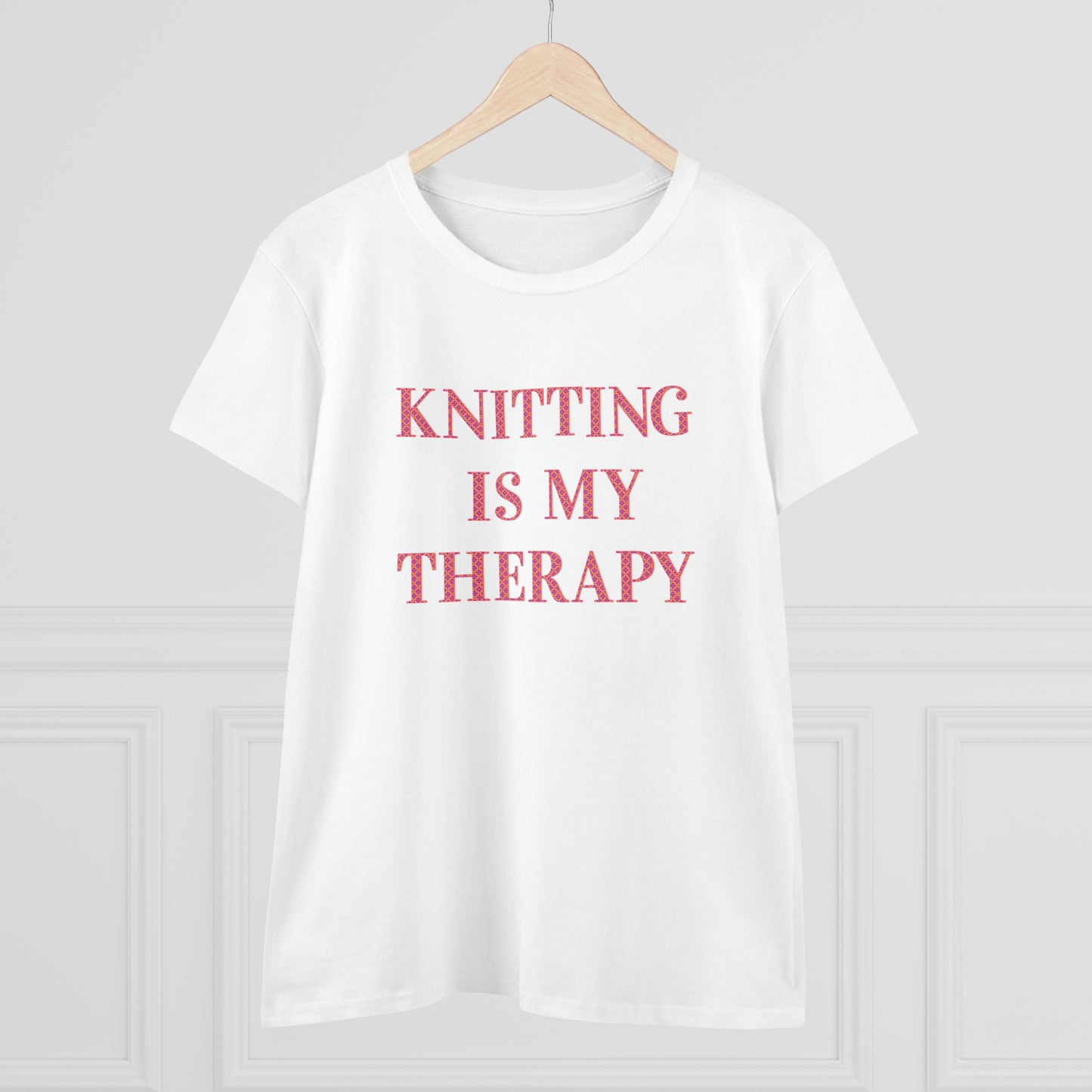 Knitting Is My Therapy- Adult, Semi-fitted T-shirt