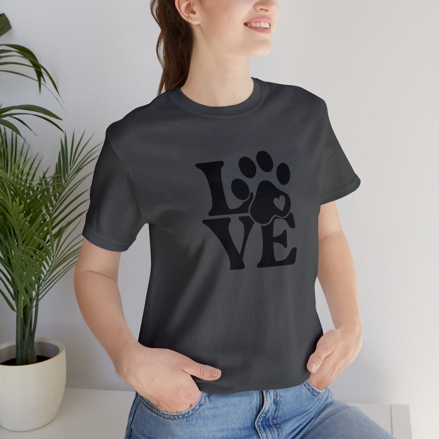Love, Dog, Animals, Words- Adult, Regular Fit, Soft Cotton, T-shirt